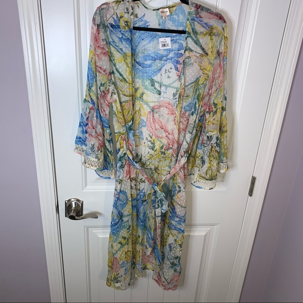 Dizzy Gal Kimono Sheer Long Floral Duster
